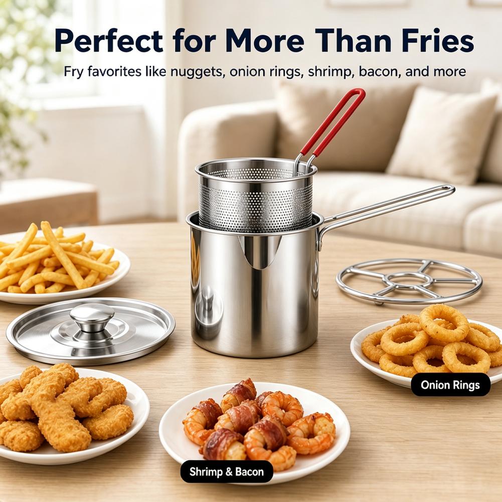 Deep Fryer Stainless - 304 roestvrijstalen frituurschaal met mand en