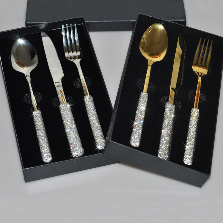 Kitchen Appliances Luxury - Lepel Vork Messenset met Bling Fonkelende