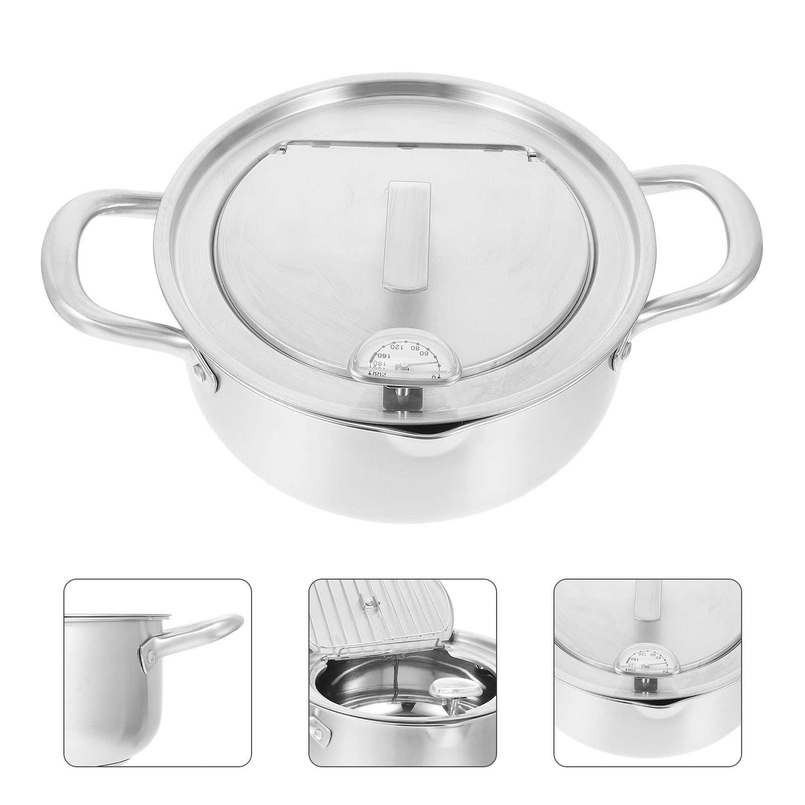 Deep Fryer Stainless - 1 Stuks Temperatuurregeling Frituurpan Voedselveilige 304
