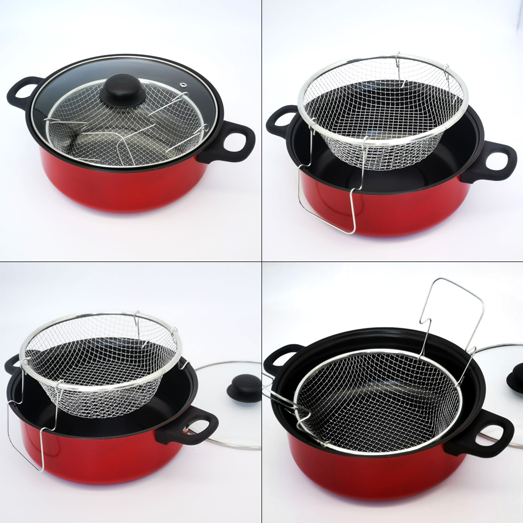 Deep Fryer Stainless - Frituurpan Met Deksel Roestvrijstalen Friet Friteuse